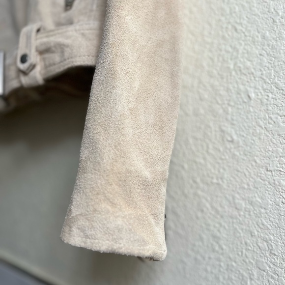 Blanknyc Suede Moto Jacket Medium Leather Sand Tan Biker Cropped whimsygoth Rock - Picture 9 of 16